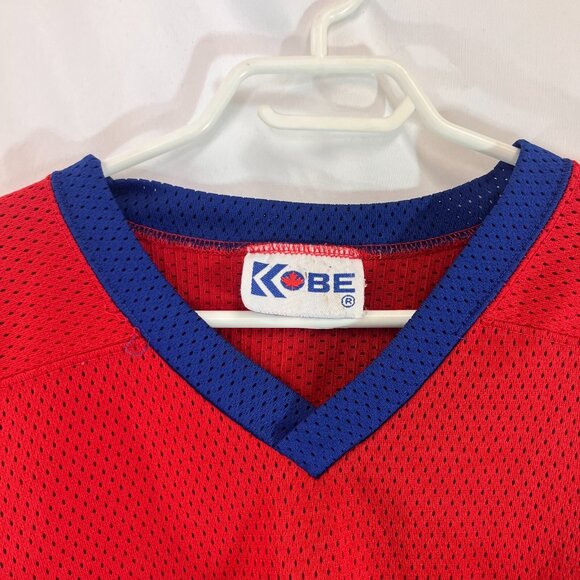 Kobe Ica Ball Hockey Practice Jersey Adult Red Blue & White 31" Length Used - Picture 2 of 8